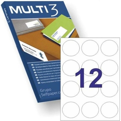 MULTI 3 Етикети за принтер MULTI 3 Бял 100 Листи ø 60 mm Кръгъл (8410782104896)