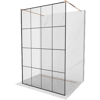 Mexen Kioto Свободностояща душ кабина 150 x 200 см, черна решетка 8 мм, розово злато - 800-150-002-60-77 (800-150-002-60-77)