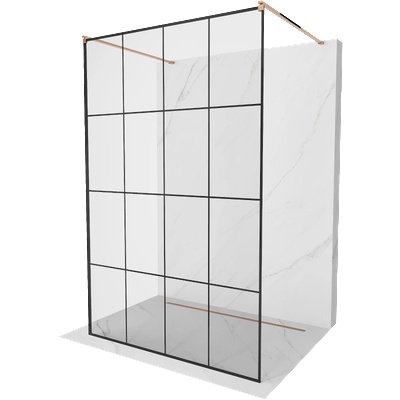 Mexen Kioto Свободностояща душ кабина 150 x 200 см, черна решетка 8 мм, розово злато - 800-150-002-60-77 (800-150-002-60-77)