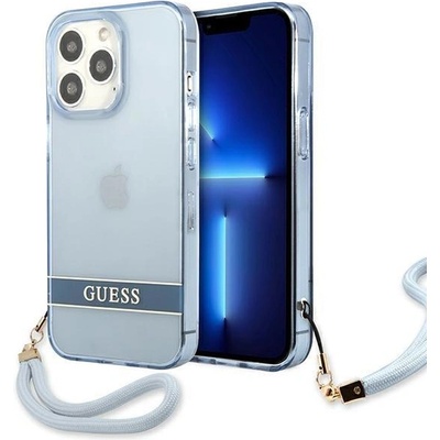 GUESS Кейс Guess GUHCP13LHTSGSB за iPhone 13 Pro / 13 6, 1", син / син, твърд, Translucent Stap (3666339040697)