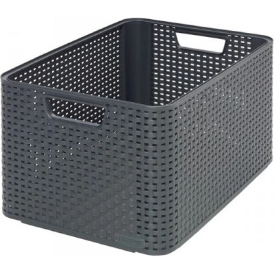 Curver úložný box RATTAN Style2 l antracit 03616-308