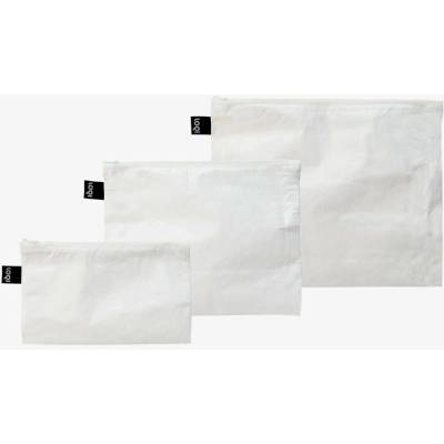Loqi Tyvek taštičky na zips 3 ks white