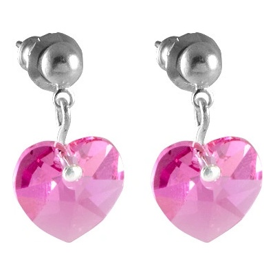 JSB se Swarovski Elements tvar srdce růžová 793902r