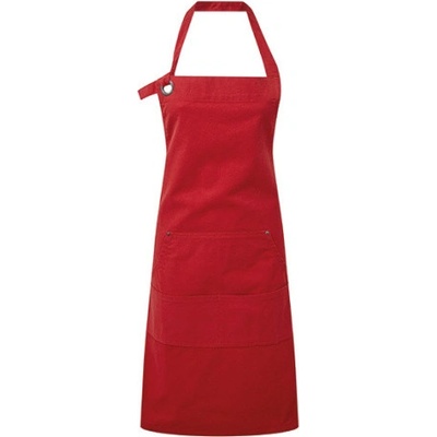 Premier Workwear Pracovní zástěra za krk s kapsami PR137 Red Pantone 200 72x86cm