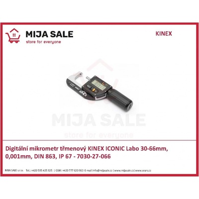 KINEX ICONIC Labo Digitální mikrometr třmenový 30-66mm, 0.001mm, DIN 863, IP 67
