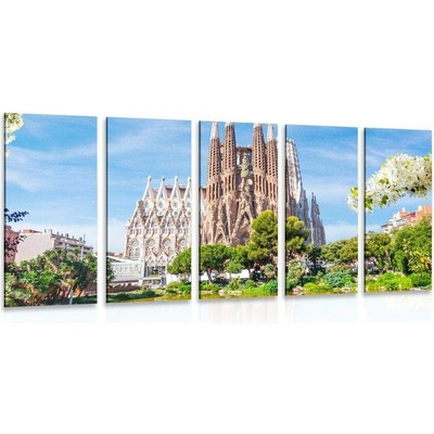 5-dílný obraz katedrála v Barceloně - 150x75