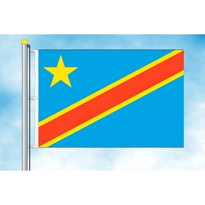 LIBEA, s.r.o. Vlajka Demokratické republiky Kongo Rozměr: 30×45 cm, Uchycení: Karabiny na stožár