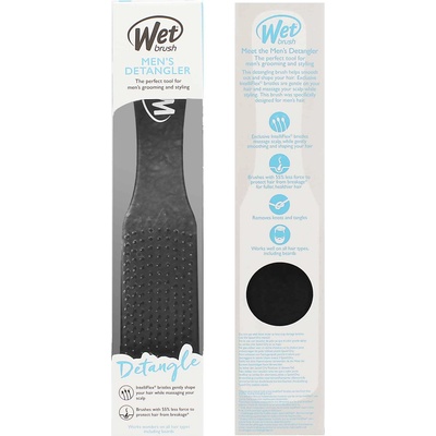 Wet Brush Men's Detangler Четка за коса Black Leather