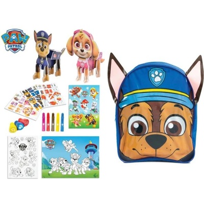 Mikro Творчески комплект Paw Patrol с цветни моливи, стикери и книжки за оцветяване в раница