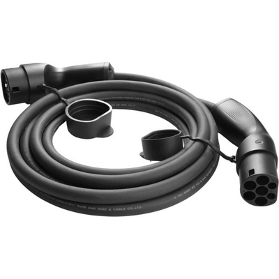 кабел за зареждане 32A, трифазен, 22KW, дължина 5 метра, черни накрайници (MS004-5M)