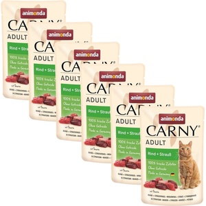 Animonda CARNY Cat Adult говеждо + щраус 6 x 85 г