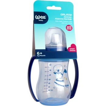 Image 1 of Wee Baby Преходна чаша с дръжки Wee Baby - Galaxy, PP, 250 ml, синя (754)