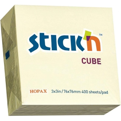 Stick`n Stick'n Самозалепващи се листчета, 76 x 76 mm, пастелни, жъл (1040100124)