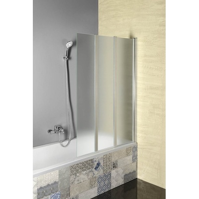 Aqualine VANDA Vaňová zástena skladacie 1000x1400 mm, chrom, brick sklo AQ1140