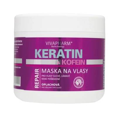 VIVACO Keratinová maska na vlasy s kofeinem VIVAPHARM 600ml