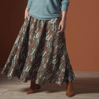 Blancheporte dlouhá sukně s etno vzorem khaki