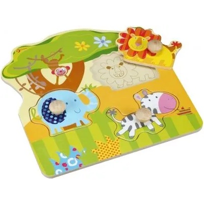 Classic World - Дървен пъзел с дръжки - Диви животни (3543_1)