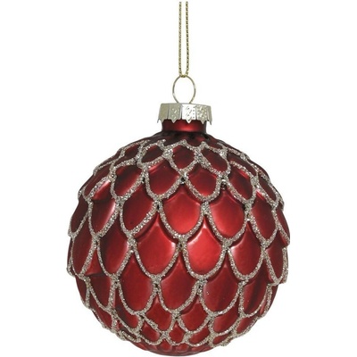 Červená skleněná vánoční ozdoba koule Chic Ø 8 cm Chic Antique