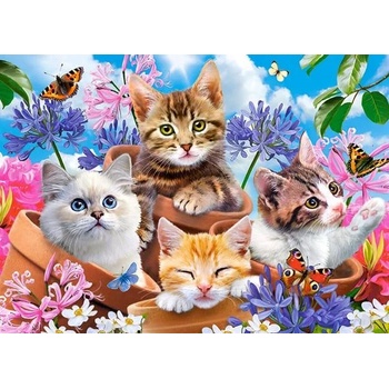 Image 1 of Castorland - Puzzle Kittens with Flowers - 120 piese