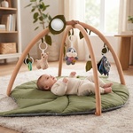 Pepita Игрална постелка с форма на листо с арка за игра 128x89x50cm (ZX3322)