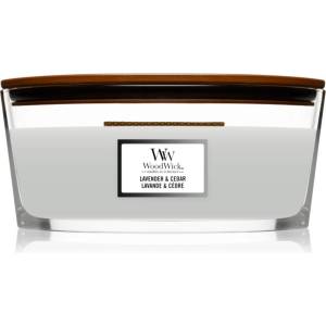 WoodWick Lavender & Cedar ароматна свещ с дървен фитил (hearthwick) 453.6 гр