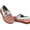 Krásne ažurové dievčenské baleríny na suchý zips 6568