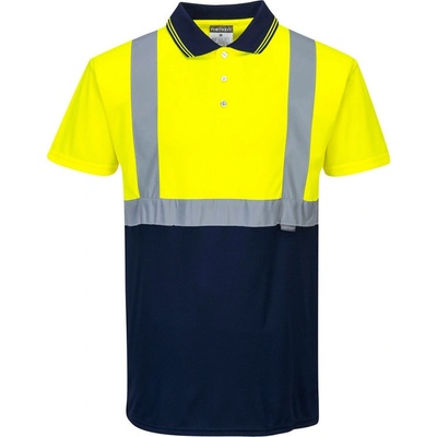Portwest Polokošile Two-Tone S479 krátký rukáv reflexní žltá/navy 2XL