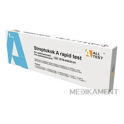 ALLTEST Streptokok A rapid test samodiagnostický test z výteru z hrdla 1 ks