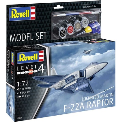 REVELL ModelSet letadlo 63858 Lockheed Martin F22A Raptor 1:72