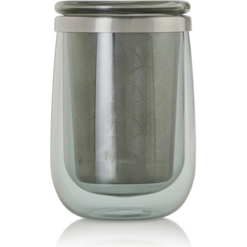 AdHoc Двустенна чаша с инфузер за чай Fusion Glass - 400 мл. - сиво стъкло (AdHoc-TK65)