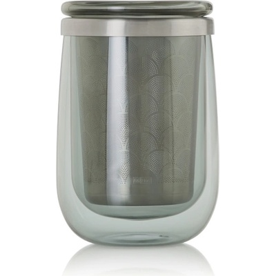 AdHoc Двустенна чаша с инфузер за чай Fusion Glass - 400 мл. - сиво стъкло (AdHoc-TK65)