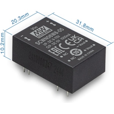 Mean Well SCWN06W8-03 Měnič DC/DC modulový 6W 3,3V