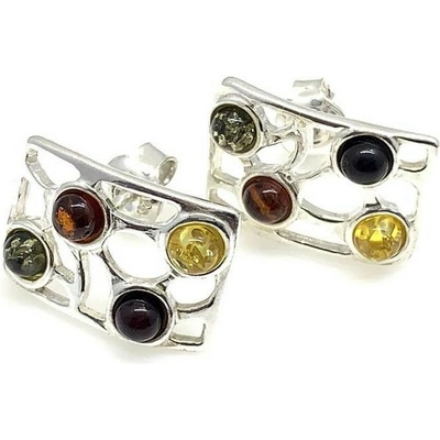 Jan Kos jewellery Stříbrné náušnice s jantarem MHT-5806/SA00