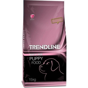 TRENDLINE Puppy/Junior Dog Food Beef & Rice - Пълноценна храна за подрастващи кучета от всички породи с Говеждо и ориз 15 кг