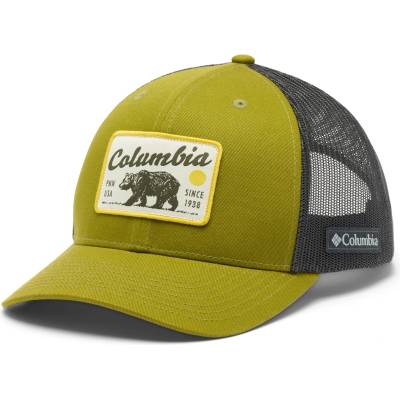 Columbia Шапка с козирка Columbia Columbia Mesh Snap Back Hat Cap - Mossy Green / Pnw Bear - размер One Size (204-6135-2211)