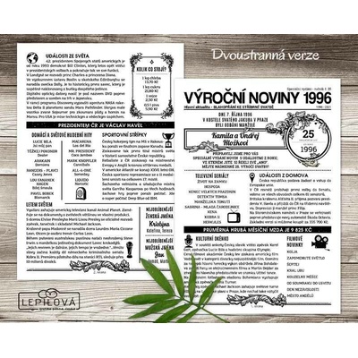 Dárek k perlové svatbě: Noviny k výročí svatby 1996
