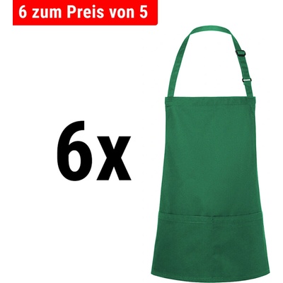 G.Gastro 6 Kusů Karlowsky Zástěra s laclem krátká Basic lesní zelená D9785630