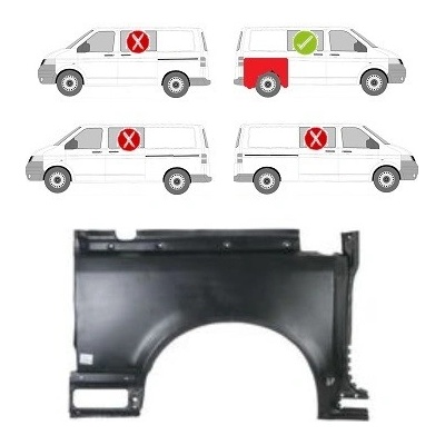 Blatník zadní pravý VOLKSWAGEN TRANSPORTER/MULTIVAN (T5), 04.03-10.09, VOLKSWAGEN TRANSPORTER/MULTIVAN (T5), 10.09-.15 | Zboží Auto