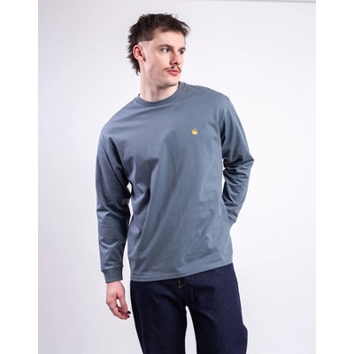 Carhartt WIP L/S Chase T-Shirt Cozy Blue/Gold