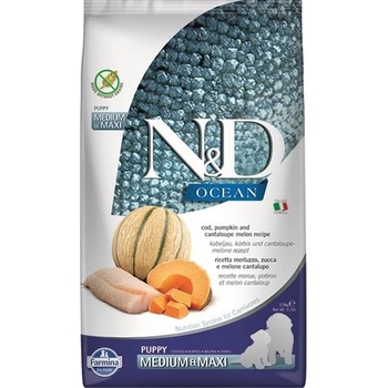 N&D Dog Ocean Pumpkin GF Puppy Medium & Maxi, Cod & Cantaloupe melon 12 kg