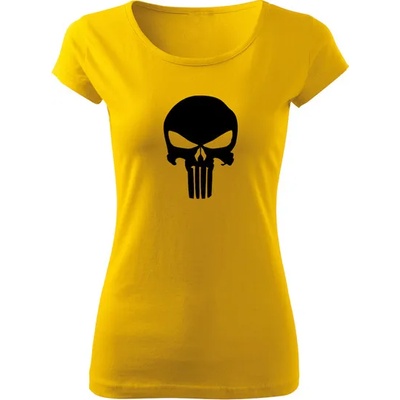 DRAGOWA дамска тениска, Punisher, жълта, 150г/м2 (6490)