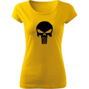 DRAGOWA дамска тениска, Punisher, жълта, 150г/м2 (6490)