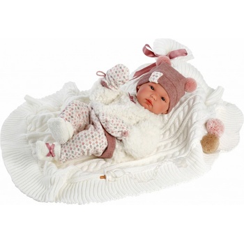 Llorens 63576 NEW BORN DĚVČÁTKO-realistická miminko s celovinylovým tělem- 35 cm
