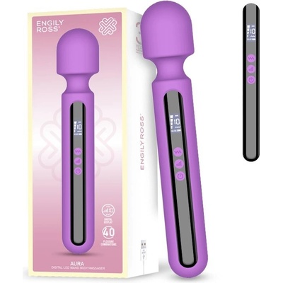 Engily Ross Digital Aura Wand Massager with Digital Screen Big & Powerfull 29.5 cm Purple