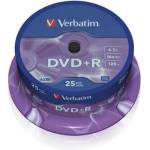 Verbatim DVD+R диск, AZO, 4, 7GB, 16x, 25 диска, на ролка, VERBATIM 43500 (43500)
