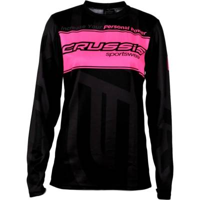 Crussis unisex dlouhý rukáv černo/růžová fluo