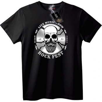NOONEBRAND Тениска Рок Фест Skull - 2XL, Black