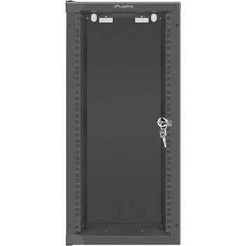 Lanberg rack cabinet 10" wall-mount 12U/280x310 (flat pack) with glass door black (WF10-2312-10B)