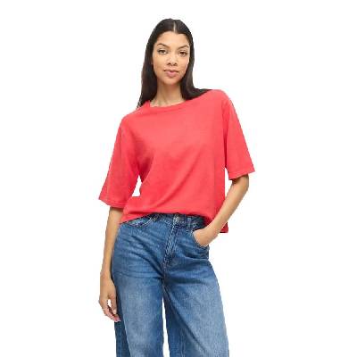 Тениска Vila Malu O-Neck Knit short sleeve T-shirt - Red (Hibiscus / Melange)