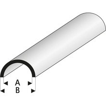 Raboesch profil ASA trubka půlkruhová 1.5x3x330mm 5